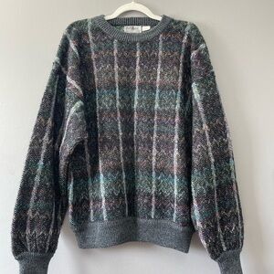 [M] Men’s Vintage Multi Coloured Coogie Style Long Sleeve Sweater Oversized